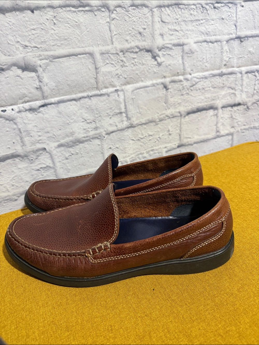 Cole Haan Sutton Plain Venetian Woodbury Grain Brown Loafers, Size 10